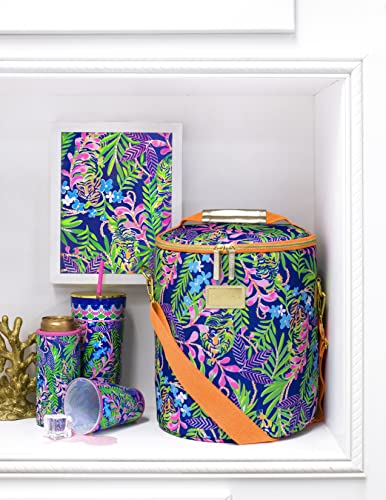 Lilly Pulitzer Insulated Soft Beach Cooler with Adjustable/Removable Strap and Double Zipper Close - color: How You Like Me Prowl