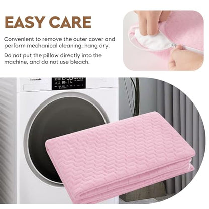 Small Shredded Memory Foam Pillow, Camping Pillow Travel Pillow - Compressible Medium Firm, Breathable Cover, Ideal Backpacking Hiking, Airplane and Car (Apricot Pink, L) - color: Apricot Pink, size: L-23 X 16 Inch