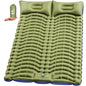 Double Sleeping Pad for Camping - Ultralight Camping Mattress with Pillow, Built-in Foot Pump, Compact Inflatable 2-Person Portable Mat for Backpacking, Hiking, Car Traveling, Beach, Tent - color: Olive Green