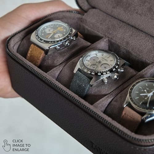 Genuine Leather 2 Watch Travel Case (Brown) - color: Brown, size: 2 Watch Case