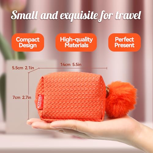 Kitgo Mini First Aid Emergency Clutch Kit -Mother Day Gift Compact Safety Pouch Party Bag with 27 Essential Items for Girl Lady Mother Wife Nurse for Girl Lady Mother Wife Nurse - color: Cranberry Orange