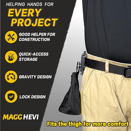 [MAGG HEVI] Nail & Screw Pouch with Belt Clip, Tools Organizer Pouch Bag with Snap Spring Closure for Men, Electrician, Carpenter, HVAC Tech, Technician, Handy Man, Plumber and Contractor - size: Rotating Snap Closure