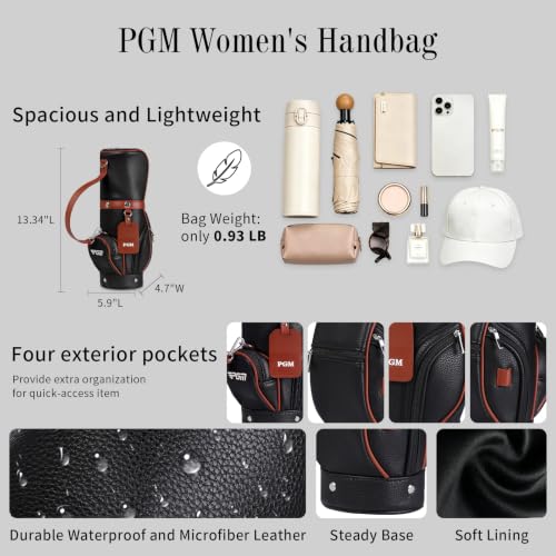 PGM Women's Versatile Crossbody and Hand bag for Work and Casual Outings with Waterproof - color: Black Brown