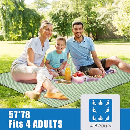 G GOOD GAIN Picnic Blankets Outdoor Extra Large - Waterproof Picnic Blanket with Carry Strap | Machine Washable Picnic Mat with Sandproof Backing for Park, Grass, Camping, Hiking, Concerts (Lime) - color: Lime