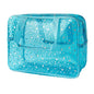 Holographic Star Large Light Blue Makeup Cosmetic Organizer Bag and Travel Pouch with Handle,Durable Material,Zipper Design-Ideal for Makeup,Travel Essentials (Blue) - color: Blue