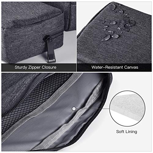 Universal Electronics Accessories Carrying Case, 2PCS Big + Small Portable Storage Pouch, Cosmetic Bag, Cable Organizer Compatible Hard Drive, Mouse, Power Bank, Adapter, Cellphone, Space Gray - color: Space Gray