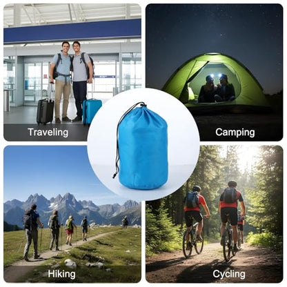 Stuff Sack Set, 2-Pack Stuff Sacks for Backpacking Ultralight Ditty Bags with Dust Flap Lightweight Compression Sack Bag Foldable Stuffing Bags for Traveling Hiking Backpacking