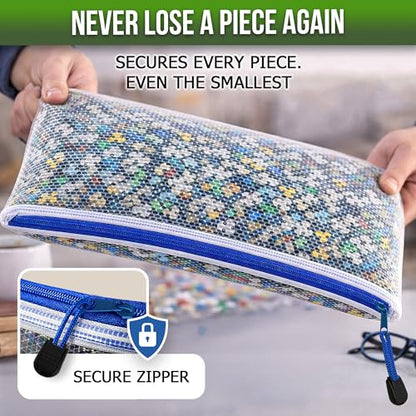 10 Pack Large Mesh Zipper Pouch B4 (12x15in) - Game Bags for Puzzle and Toy Storage Bags - Board Game Storage Zip Plastic Mesh Bags for Toys & Playroom Organization and Storage Zippered Pouches Folder - size: 10 Pack B4