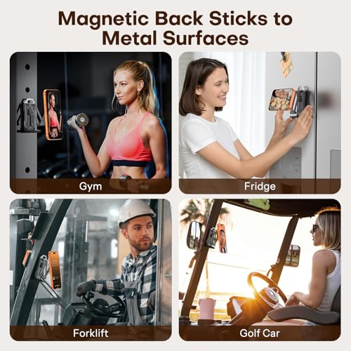 OMOTON TP02 360°Rotating for MagSafe Tripod, New Upgrade with 1/4" Screw Arca, Adjustable Magnetic Phone Tripod for iPhone 17/16/15 Pro Max Air, Foldable Selfie Stick Fits Vlog, Gym, Black Pro - color: 6-Black Pro