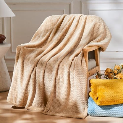 NEWCOSPLAY Super Soft Queen Blanket Brown Premium Silky Flannel Fleece Leaves Pattern Lightweight Bed Blanket All Season Use (Brown, Queen(90"x90")) - color: Brown, size: Queen(90"x90")