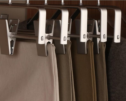 Premium Matte Silvery Aluminum Pants Clip Hanger 10 Pack, 12” Extra Smooth & Durable Metal Shirt Dress Aluminum Alloy Hanger,Clothing Support,Clothing Hang - style: Silver Pants Clip Hanger（10）