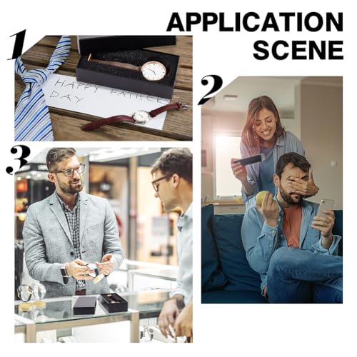 PH PandaHall 6pcs 1-Slot Watch Box, Black Cardboard Watch Storage Box 2.5 x 5.7 Inch Watch Display Holder Watch Travel Case with Sponge for Wristwatches Bracelet Jewelry Packing Organizer