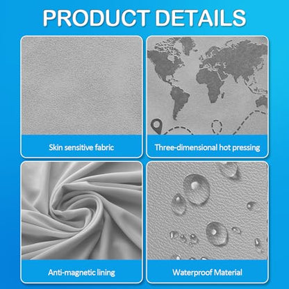 Passport Holders, RFID Blocking Credit Card Holder, PU Leather Vaccine Card Holders for Travel with Magnetic Buckle, Travel Must Haves Cruise Ship Essentials for Men, Women (Grey) - color: Grey