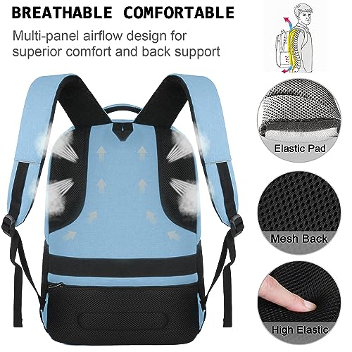 Volher Laptop Backpack,Business Travel Anti Theft Slim Durable Laptops Backpack,Water Resistant College Computer Bag for Women & Men Fits 15.6 Inch Laptop and Notebook-Pale Blue - color: Pale Blue, size: 15.6 Inch, style: Laptop