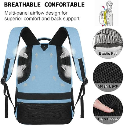 Volher Laptop Backpack,Business Travel Anti Theft Slim Durable Laptops Backpack,Water Resistant College Computer Bag for Women & Men Fits 15.6 Inch Laptop and Notebook-Pale Blue - color: Pale Blue, size: 15.6 Inch, style: Laptop