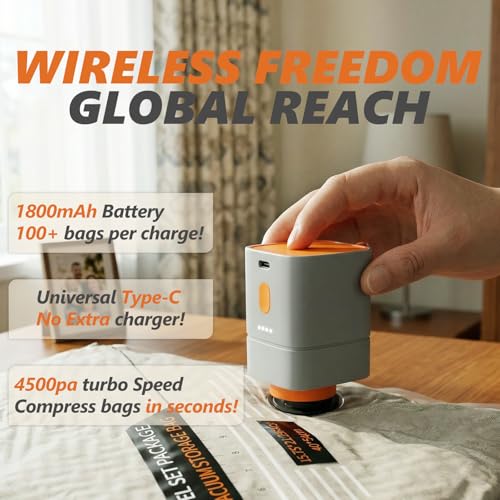 Rechargeable Wireless Pump Travel Vacuum Bags Set,Vacuum Storage Bags Portable Space Saver Bags for Travel, Home, Vacuum Compression Packing Seal for Clothes Seasonal Storage 12 Combo Set - size: 12 Combo Size