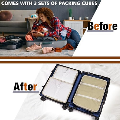 Rolling Garment Bags for Travel - Carry on Convertible Garment Duffle Bags with Wheels for Men Women, 4 in 1 Large Travel Duffel Bags with Shoes Compartment Hanging Suit Dress Weekender Bag 4pcs Set - color: Beige