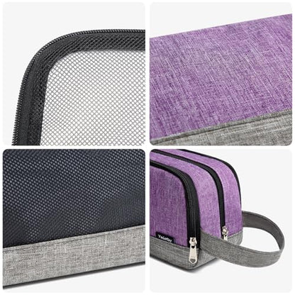 Yeiotsy Men's Travel Toiletry Bag – Small Dopp Kit with Mesh Pockets & 3 Compartments, Durable Shaving Organizer for Gym, Camping & Weekend Trips - color: Purple