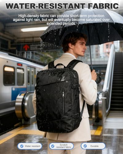 VGCUB Vacuum Backpack Travel with Suit Bag and Air Pump Compression Vacpack Carry on Flight Approved Daypack Laptop Space Saver Garment Bags for Travel Storage with Vacuum System Women Men Black - color: B14-black With Electric Pump, style: X-large