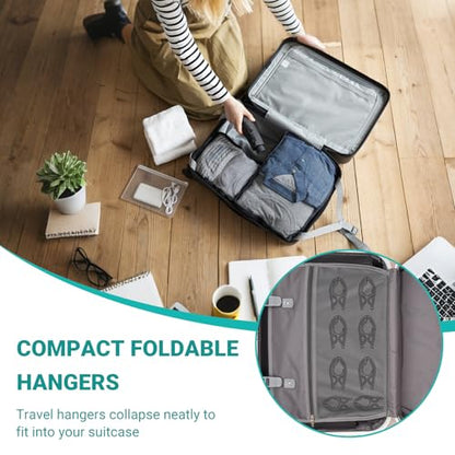 10 Pcs Travel Hangers, 2026 Cruise Ship Essentials, Foldable Plastic Hangers for Suitcase, Portable Travel Must Haves for RV Camping Hotel Europe Vacation (Black)
