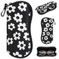 Sunglasses Case with Belt Clip, Ultra Light Neoprene Zipper Soft Padded Glasses Case for Women Men - color: Flowers