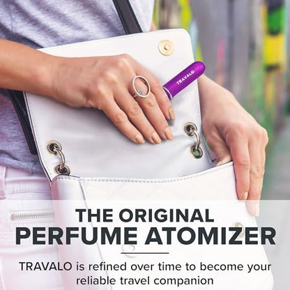 Travalo Classic HD Perfume Atomizer - Leak-Proof and TSA Approved for Air Travel - Reusable, Airtight, Easy-Fill Mini Pump Sprayer - Lightweight, Elegant Design w/Volume Window - Purple 0.17oz - color: Purple