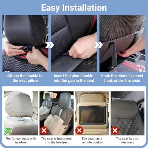 2 Pack Leather Car Backseat Organizer with Foldable Table Tray, Car Seat Back Protector Kick Mats with Tablet Holder, Travel Accessories Storage Organizer