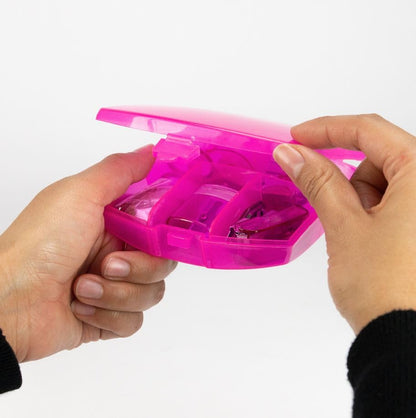 LD Products Pink Mini Office Supply Kit Portable Case with Scissors, Paper Clips, Tape Dispenser Set, Pencil Sharpener, Mini Stapler with Staples and Staple Remover - color: Pink