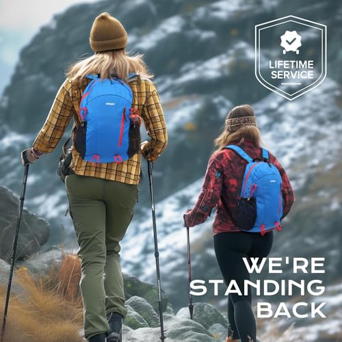 VPBAGE 15L Water-resistant Hiking Daypack, Small Backpack Travel Outdoor, Lightweight Day Pack with Tool Loops - color: Sky Blue