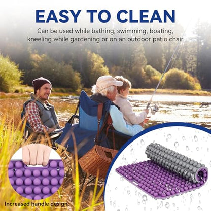 Purple Silicone Seat Cushion for Long Sitting Hours on Office & Home Chair, with 3D Non-Slip for Office Chair Cushions, Car Seats, Airplane Seat, Wheelchair Seat Cushions,Long Trips - color: Reversible Color: Purple + Black