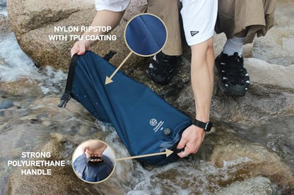 Washbag Portable Washing Machine - 15L Fully Waterproof Dry Bag - Lightweight Compact Nylon Washing Machine - Portable Manual Clothes Washer Laundry Bag (Navy) - color: Navy