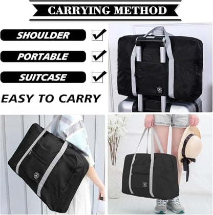 Travel Bag 36 Packes Carry on Luggage Foldable Duffel Bag Sports Gym Bag Weekender Overnight Bag Water Resistant Nylon Travel Duffel for Men Women - color: 9Black 9Pink 9Green 9Red