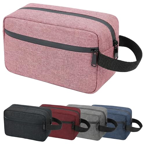 DSYSC Travel Toiletry Bag for Women Men, Small Makeup Bag, Water-Resistant Cosmetic Bag, Cosmetic Pouch, Traveling Dopp Kit, Travel Essentials Accessories (Pink) - color: Pink