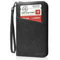 Polare Full Grain Leather Passport Holder Cover Case for Men and Women RFID Blocking Family Travel Wallet Holds 6 Passports - color: Carbon Black