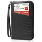 Polare Full Grain Leather Passport Holder Cover Case for Men and Women RFID Blocking Family Travel Wallet Holds 6 Passports - color: Carbon Black