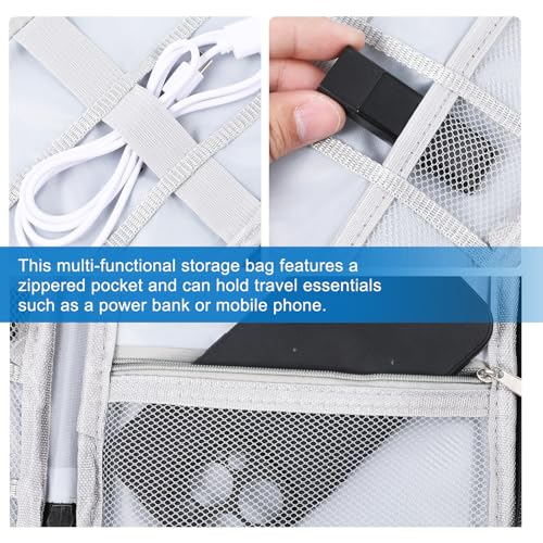 Charger Organizers Travel Case Cord Travel Harger Case Cable Organizer Bag Electronics Organizers Tech Pouch Portable Waterproof for Cords, Chargers, Earphones, Phone, SD Cards, USBs, Black