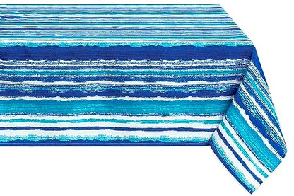 YiHomer Indoor Outdoor Tabletop for Spring Summer Decorations, Picnics and Dinner Parties - Stain and Water Resistant, Crayon Art (Ocean), Tablecloth, 60 x 84 Rectangle - size: 84" x 60" (Rectangular)