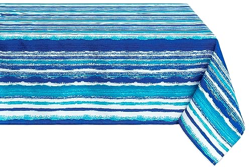 YiHomer Indoor Outdoor Tabletop for Spring Summer Decorations, Picnics and Dinner Parties - Stain and Water Resistant, Crayon Art (Ocean), Tablecloth, 60 x 84 Rectangle - size: 84" x 60" (Rectangular)