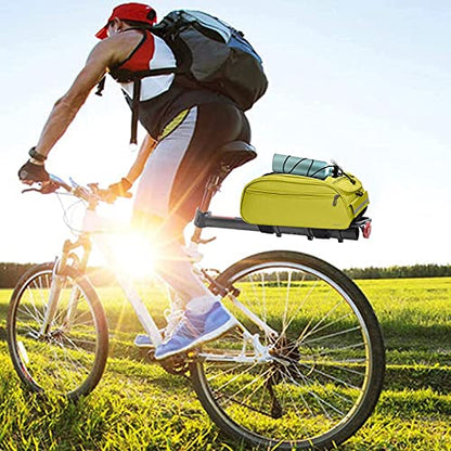 MOSISO Bike Rack Bag, Waterproof Bicycle Trunk Pannier Rear Seat Pouch Cycling Bike Carrier Backseat Storage Luggage Saddle Shoulder Bag - color: Yellow