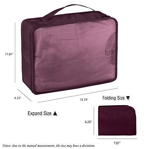 Packing Cubes Set, 2 Pcs Packing Organizers Set for Suitcases (Burgundy) - color: Burgundy