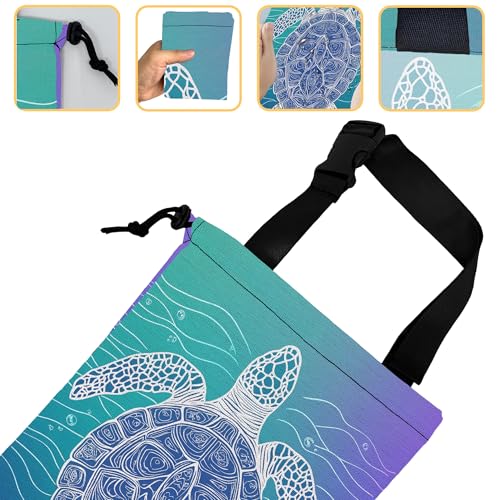 Sea Turtle Car Garbage Bag,Blue Marine Turtle Small Car Trash Bag Hanging Back of Seat,Drawstring Car Trash Bag with Adjustable Buckle,Car Accessories for Camping Travelling - color: Sea Turtle