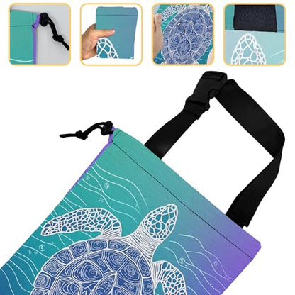 Sea Turtle Car Garbage Bag,Blue Marine Turtle Small Car Trash Bag Hanging Back of Seat,Drawstring Car Trash Bag with Adjustable Buckle,Car Accessories for Camping Travelling - color: Sea Turtle
