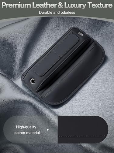 Universal Fit Premium Leather Car Seat Gap Filler Organizer, Center Console Organizer with Card Slots, Clever Gifts for Car SUV Truck Owners (Black, 1 Pack) - color: 01 Black, 1 Pack