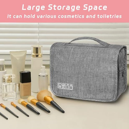 Toiletry Bag Travel Bag with Hanging Hook, Waterproof Shower Bathroom Hanging Toiletry Bag for Men Women,Small Multifunctional Makeup Cosmetic Bag,Portable Toiletries Bag Travel Organizer (Grey) - color: B4-Grey