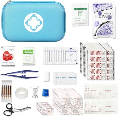 276PCS Small Travel First Aid Kit Supplies for Business, First Aid Kits Backpacking Essentials Items Trauma First Aid Survival Kits for Home Outdoor Adventure, Blue AMORNING - style: Blue-276Pcs