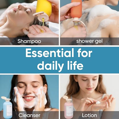 3 PACK Travel Shampoo Bottle, Empty Plastic Squeeze Bottles 6.8oz with Flip Cap, Lotion Container for Toiletries Travel Size Shampoo and Conditioner - color: Yellow, size: 6.8 oz