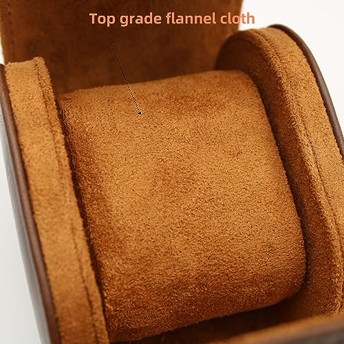 Watch Travel Case Portable Organizer - Luxury Watch Roll Travel Box Recycled Leather Watch Storage and Display for Men and Women (WCASE-1-VintageBROWN) - color: VintageBROWN, size: Single slot
