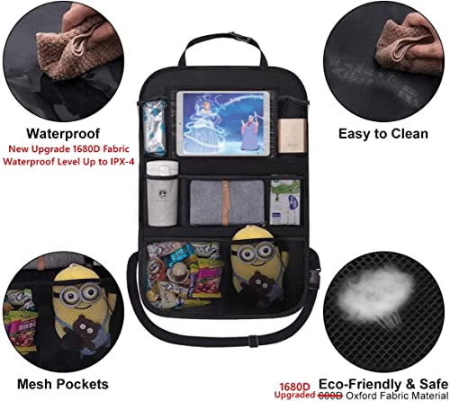 ONE PIX Backseat Car Organizer Mats Back Seat Organizers and Storage Bag with Touch Screen Tablet Holder for Kids Toddlers Seats, Travel Accessories, Road Trip Essentials (2PCS) - size: 2 Pack