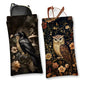 Eyeglasses Sunglasses Case PU Soft Squeeze Top Glasses Pouch for Women Men,Animal Pattern Portable Anti Scratch - color: Brown-raven and Owl