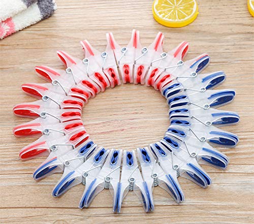 Strong Non-Slip Wide Open Plastic Clothes Clips for Drying Clothing Clamps Sturdy Travel Clothespins 24 Pack - color: 24pcs (2.75inch) Clear Plastic Clothespins